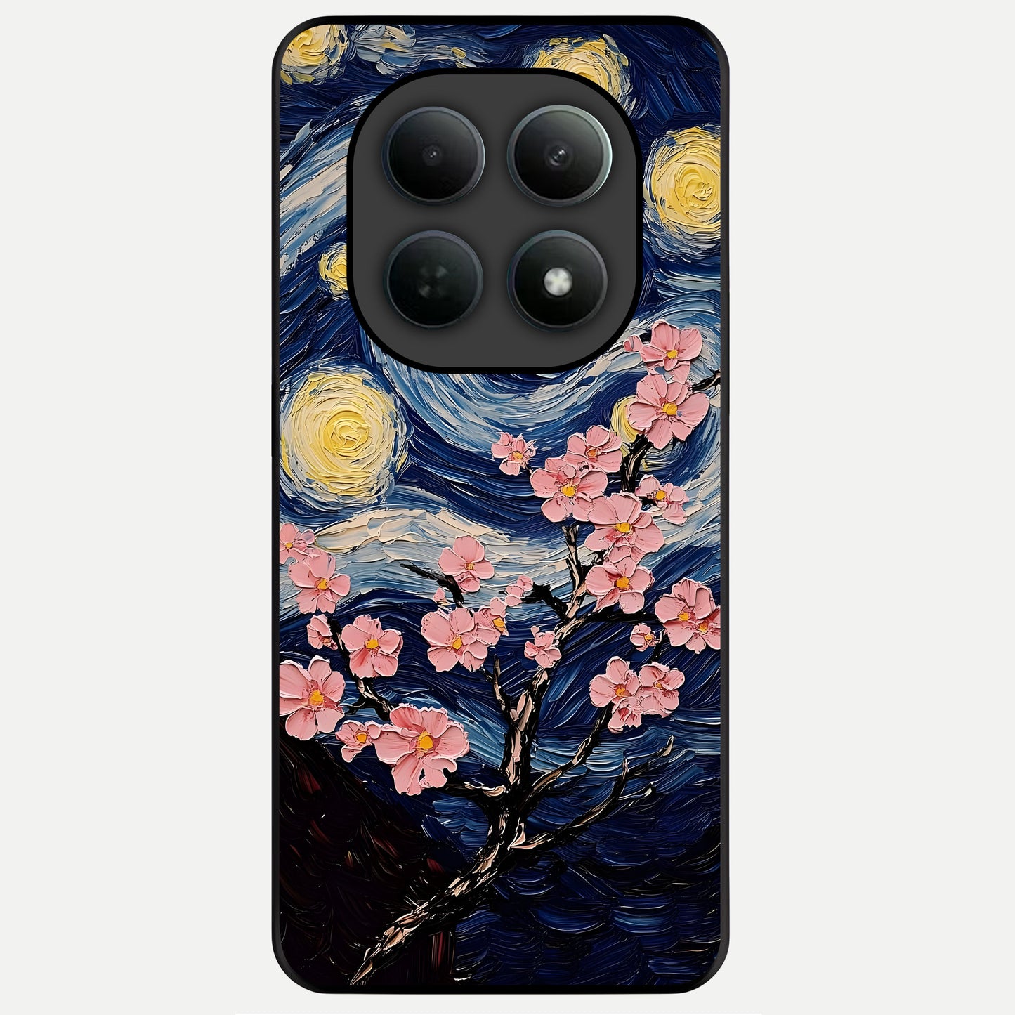  Van Gogh Scenery Glass Case For Poco M8 back cover – full design glossy printed glass finish