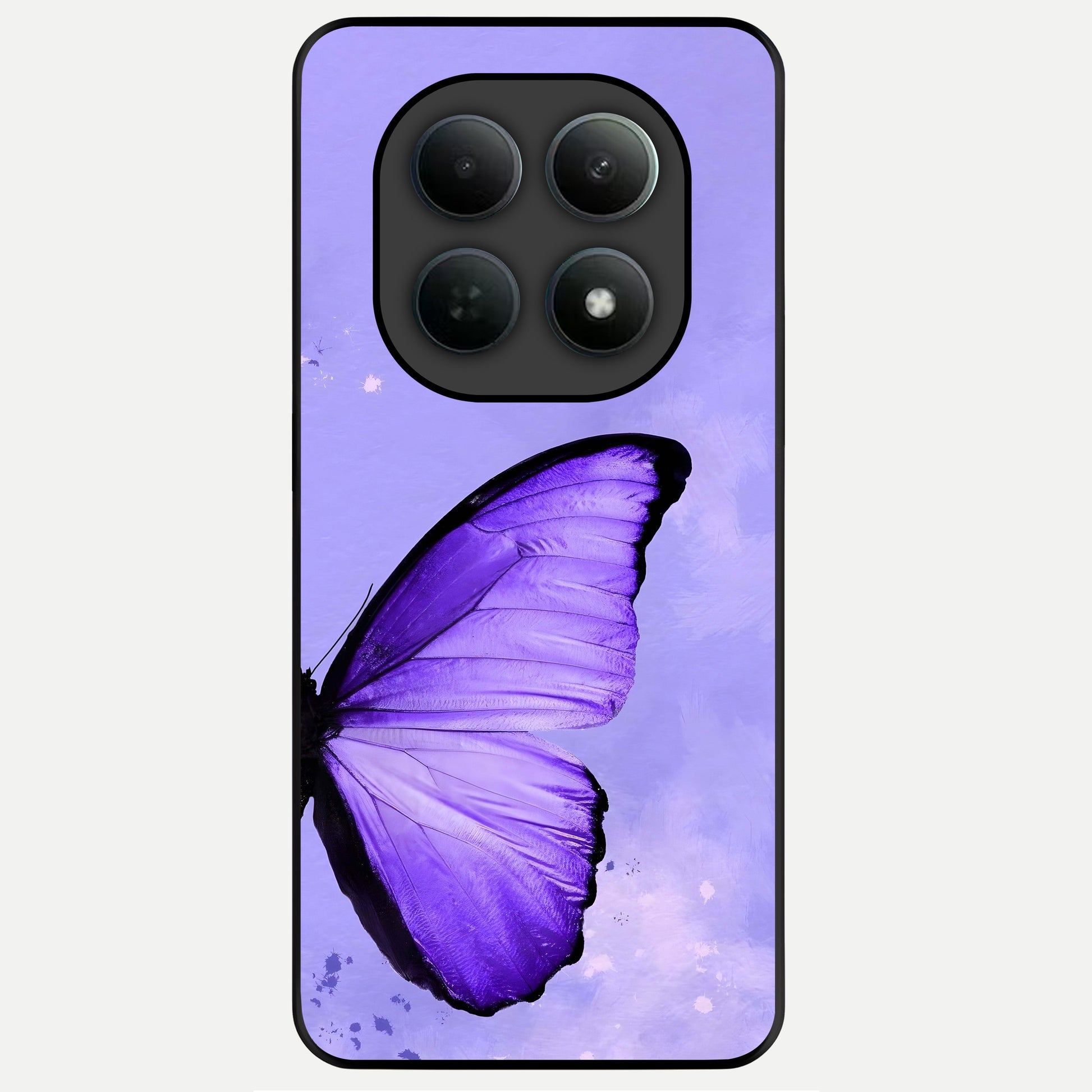  Violet Dream Wing Glass Case For Poco M8 back cover – full design glossy printed glass finish