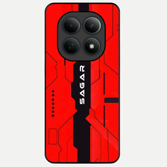  Voltage Rise CYBERPUNK Custom Name Glass Case For Poco M8 back cover – personalized glossy printed glass finish