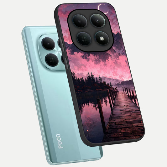  Beautiful Mountain View phone case For Poco M8 showing premium glass back cover with detailed artwork