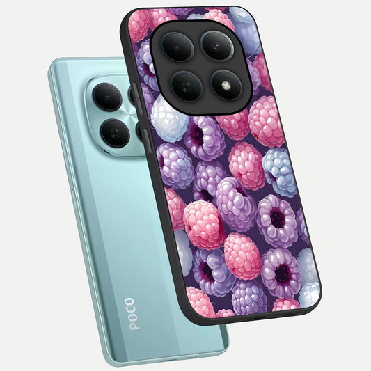  Berry Candy Pop phone case For Poco M8 showing premium glass back cover with detailed artwork