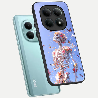  Bloom Beyond Bones phone case For Poco M8 showing premium glass back cover with detailed artwork