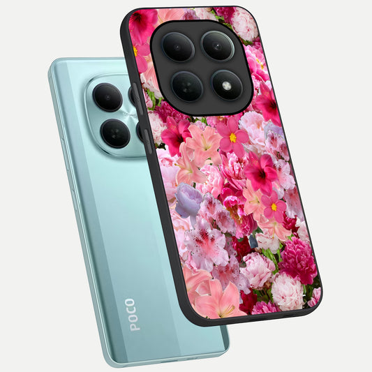  Bloom Crush Fantasy phone case For Poco M8 showing premium glass back cover with detailed artwork