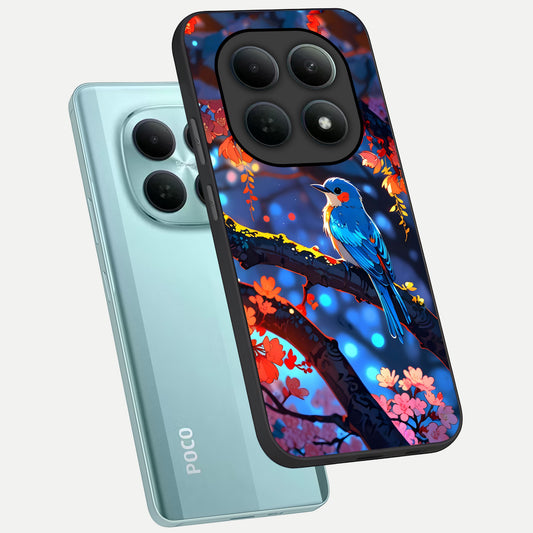  Blooming Water Drift phone case For Poco M8 showing premium glass back cover with detailed artwork