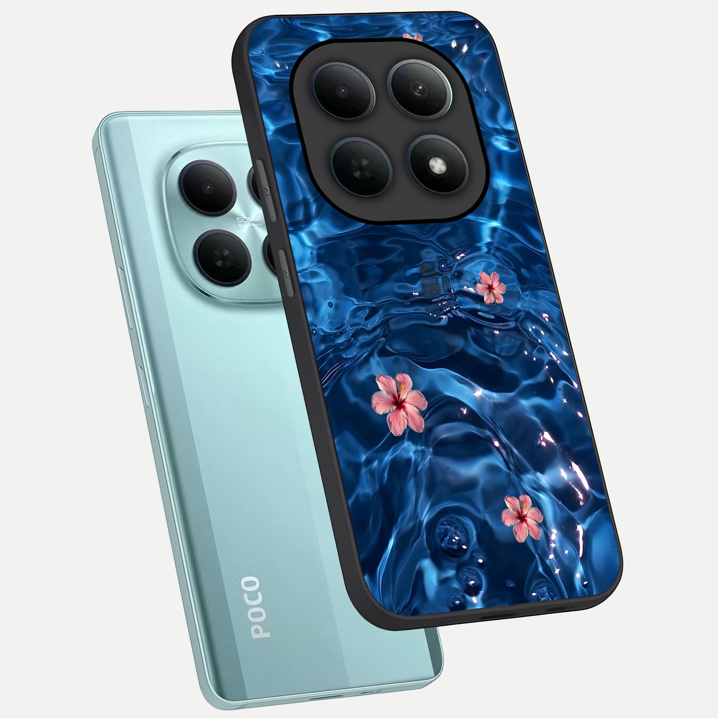  Bloom Thread Art phone case For Poco M8 showing premium glass back cover with detailed artwork