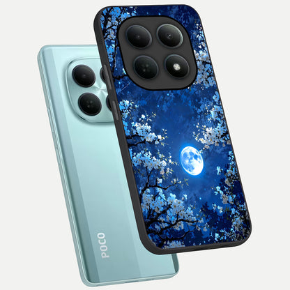  Blossom Moonlight Sky phone case For Poco M8 showing premium glass back cover with detailed artwork