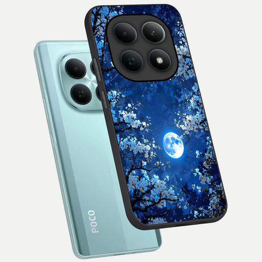  Blossom Moonlight Sky phone case For Poco M8 showing premium glass back cover with detailed artwork