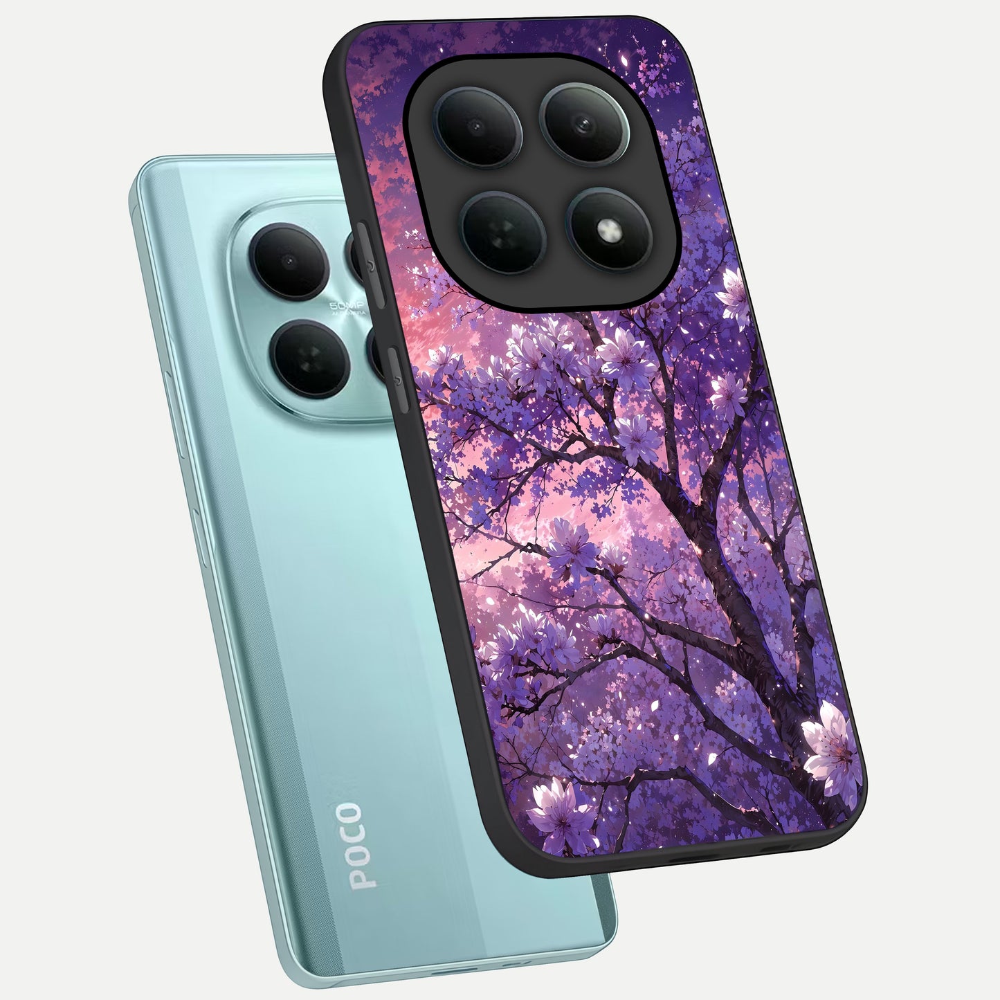  Blossom Tree phone case For Poco M8 showing premium glass back cover with detailed artwork