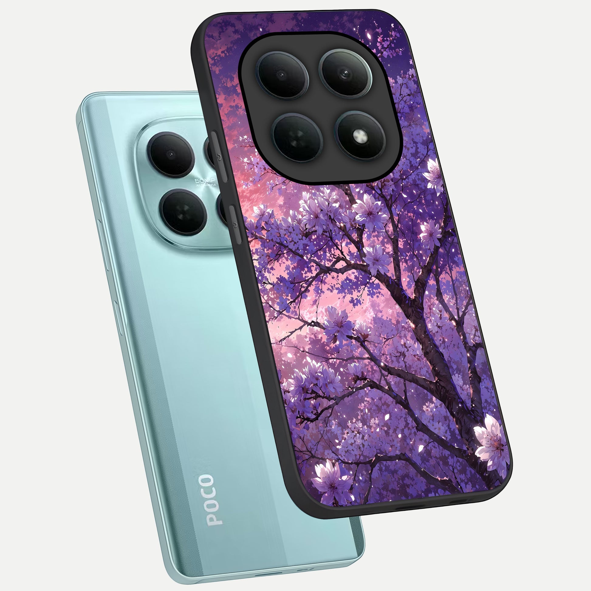  Blossom Tree phone case For Poco M8 showing premium glass back cover with detailed artwork