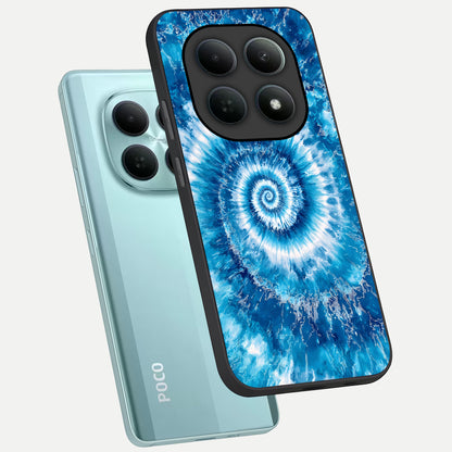  Blue Galaxy Wave phone case For Poco M8 showing premium glass back cover with detailed artwork