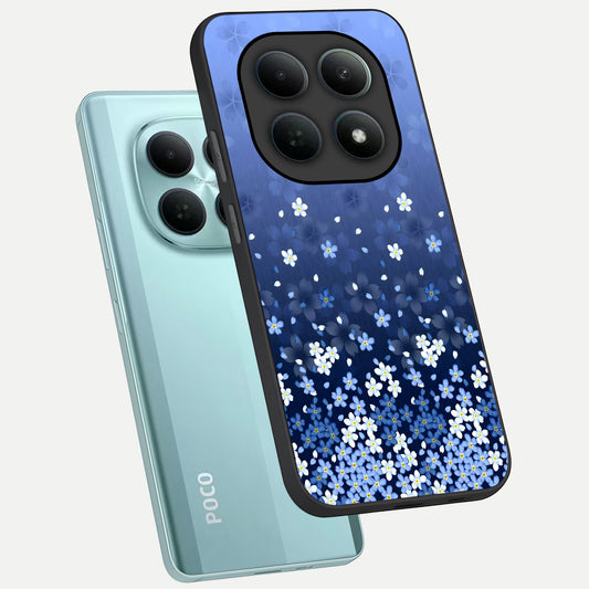  Blue Starry phone case For Poco M8 showing premium glass back cover with detailed artwork