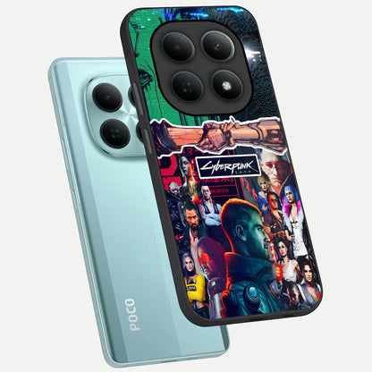  CYBERPUNK Legacy phone case For Poco M8 showing premium glass back cover with detailed artwork
