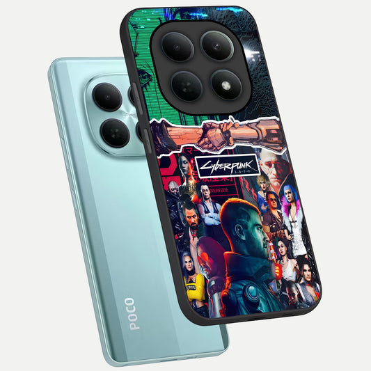  CYBERPUNK Legacy phone case For Poco M8 showing premium glass back cover with detailed artwork