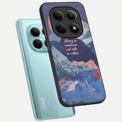  Celestial Mountain Calm phone case For Poco M8 showing premium glass back cover with detailed artwork