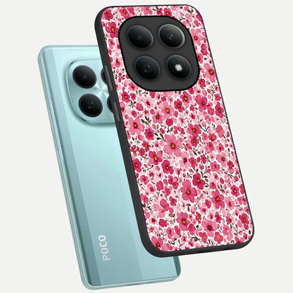  Cherry Blossom Charm phone case For Poco M8 showing premium glass back cover with detailed artwork