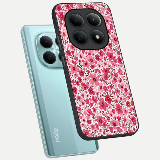  Cherry Blossom Charm phone case For Poco M8 showing premium glass back cover with detailed artwork