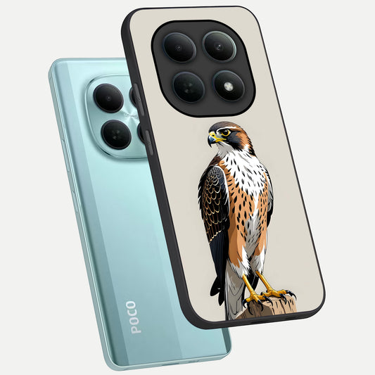  Clever Eagle phone case For Poco M8 showing premium glass back cover with detailed artwork