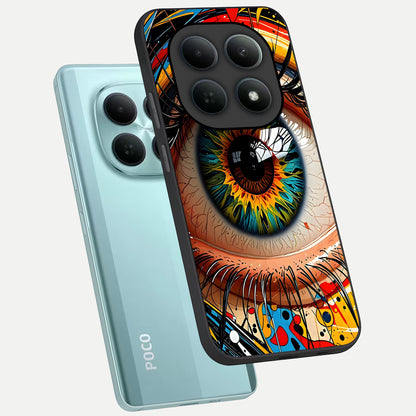  Colorful Eye phone case For Poco M8 showing premium glass back cover with detailed artwork