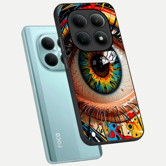  Colorful Eye phone case For Poco M8 showing premium glass back cover with detailed artwork