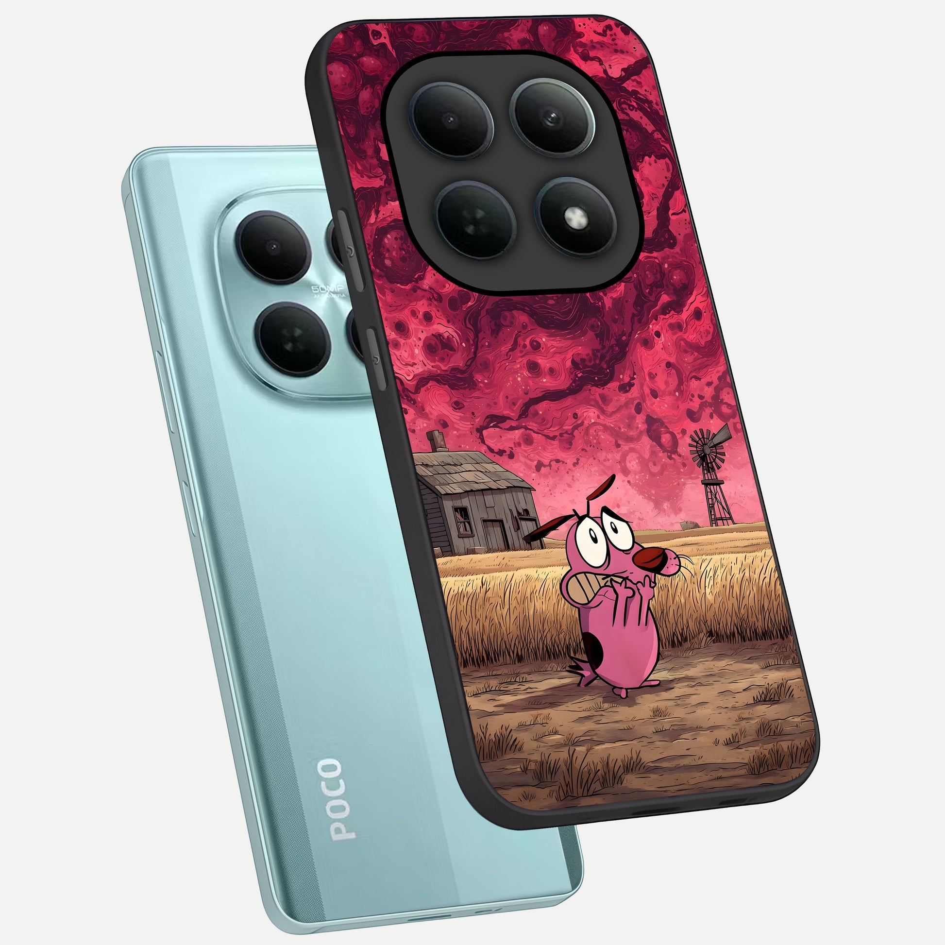  Courage Under Sky phone case For Poco M8 showing premium glass back cover with detailed artwork