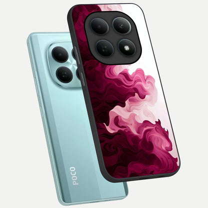  Crimson Wave Flow phone case For Poco M8 showing premium glass back cover with detailed artwork