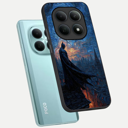  Dark Knight Dusk phone case For Poco M8 showing premium glass back cover with detailed artwork