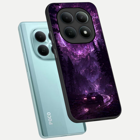  Eternal Cosmic Drive phone case For Poco M8 showing premium glass back cover with detailed artwork
