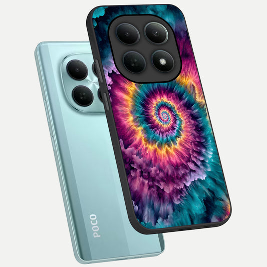  Galactic Spiral Burst phone case For Poco M8 showing premium glass back cover with detailed artwork