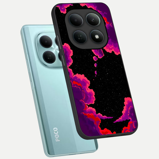  Galaxy Dream Frame phone case For Poco M8 showing premium glass back cover with detailed artwork