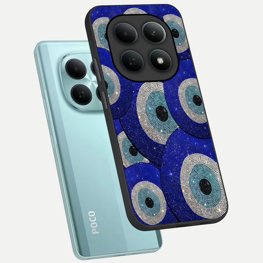  Galaxy Eye Flow phone case For Poco M8 showing premium glass back cover with detailed artwork