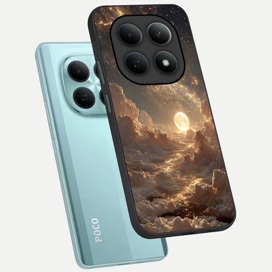  Golden Sky Dream phone case For Poco M8 showing premium glass back cover with detailed artwork
