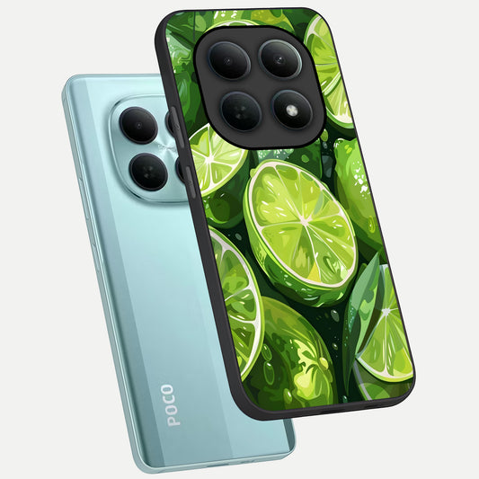  Green Kawasaki phone case For Poco M8 showing premium glass back cover with detailed artwork