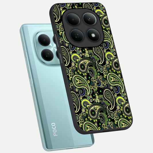  Green Lemon phone case For Poco M8 showing premium glass back cover with detailed artwork