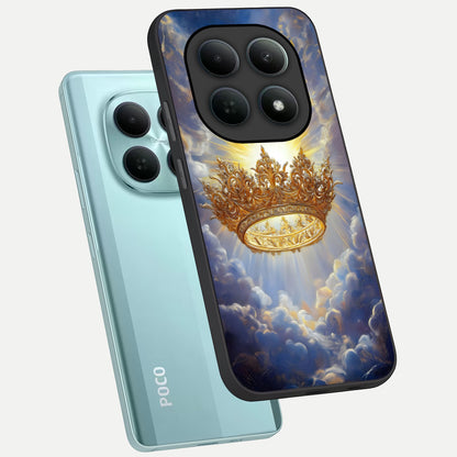  Heavenly Crown Light phone case For Poco M8 showing premium glass back cover with detailed artwork