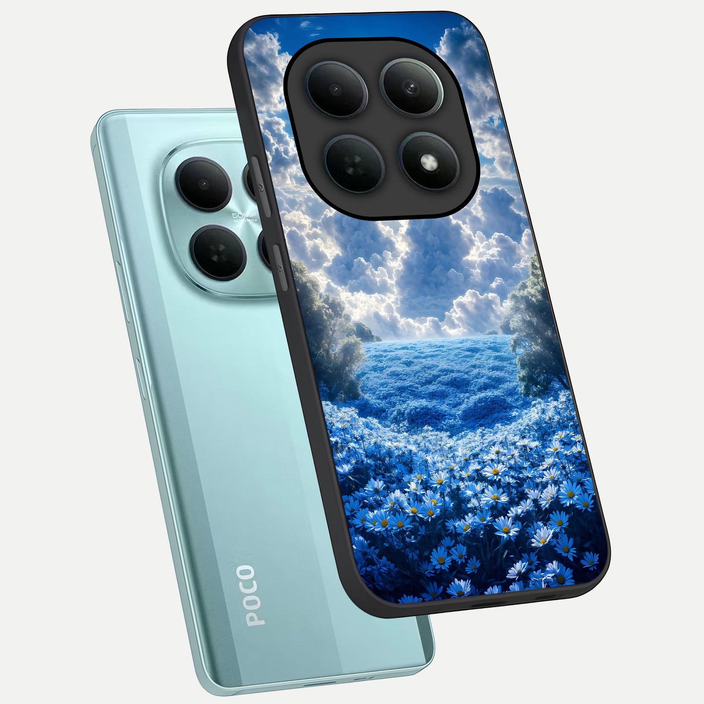  Heavenly Daisy Horizon phone case For Poco M8 showing premium glass back cover with detailed artwork