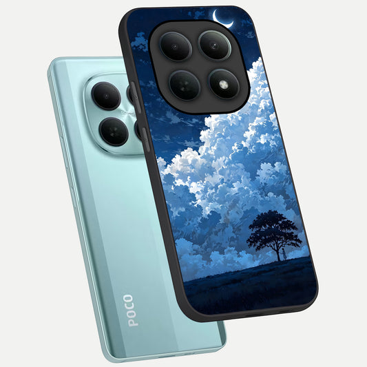  Midnight Sky Serenity phone case For Poco M8 showing premium glass back cover with detailed artwork