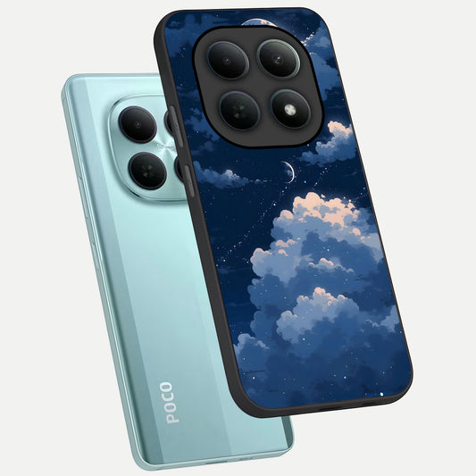  Moon Dream Haze phone case For Poco M8 showing premium glass back cover with detailed artwork