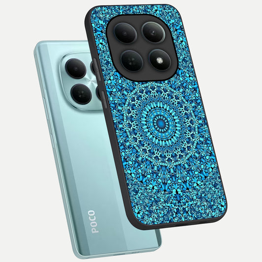  Ocean Bloom Mandala phone case For Poco M8 showing premium glass back cover with detailed artwork