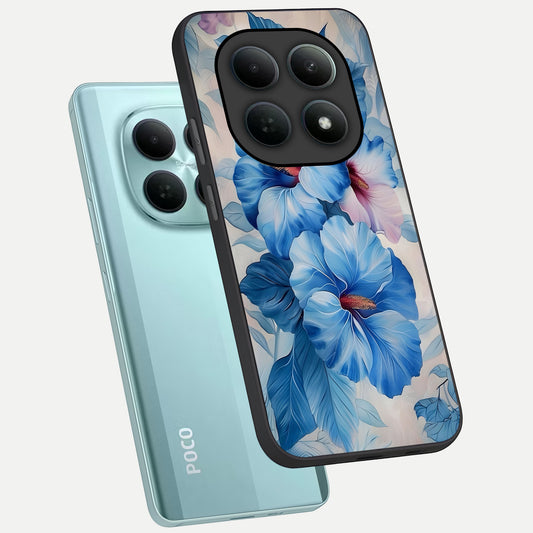  Ocean Hibiscus Grace phone case For Poco M8 showing premium glass back cover with detailed artwork
