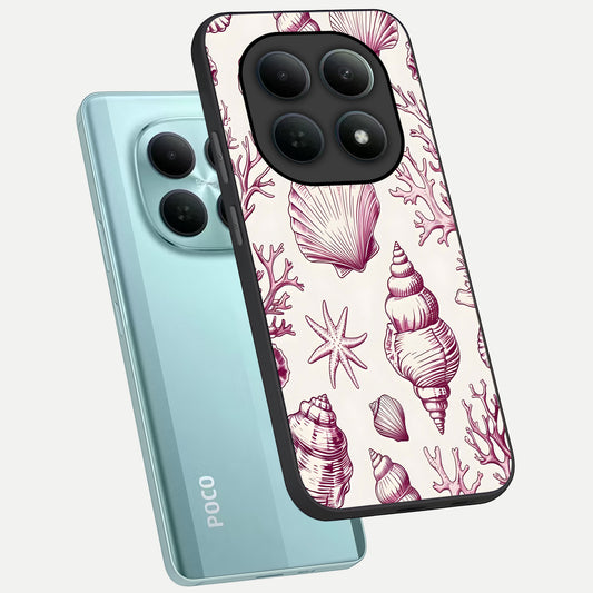  Pink Power Sparks phone case For Poco M8 showing premium glass back cover with detailed artwork