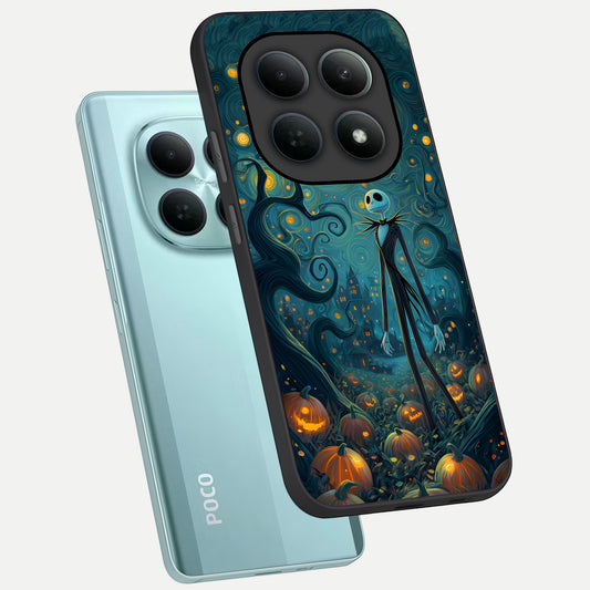  Pumpkin Moonlight Tale phone case For Poco M8 showing premium glass back cover with detailed artwork