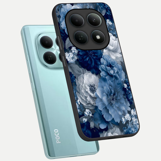  Royal Bloom Garden phone case For Poco M8 showing premium glass back cover with detailed artwork