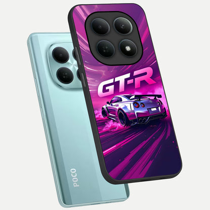  Speed Drift Legend phone case For Poco M8 showing premium glass back cover with detailed artwork
