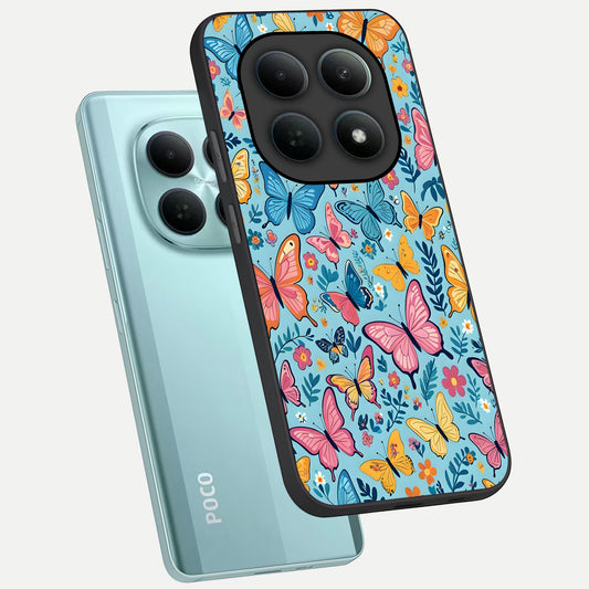  Spring Wing Garden phone case For Poco M8 showing premium glass back cover with detailed artwork