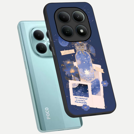  Starlit Cosmic Jar phone case For Poco M8 showing premium glass back cover with detailed artwork
