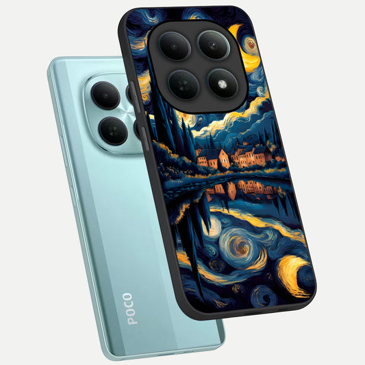  Starry Sky Serenity phone case For Poco M8 showing premium glass back cover with detailed artwork