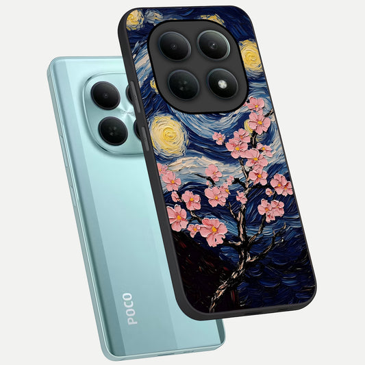  Van Gogh Scenery phone case For Poco M8 showing premium glass back cover with detailed artwork