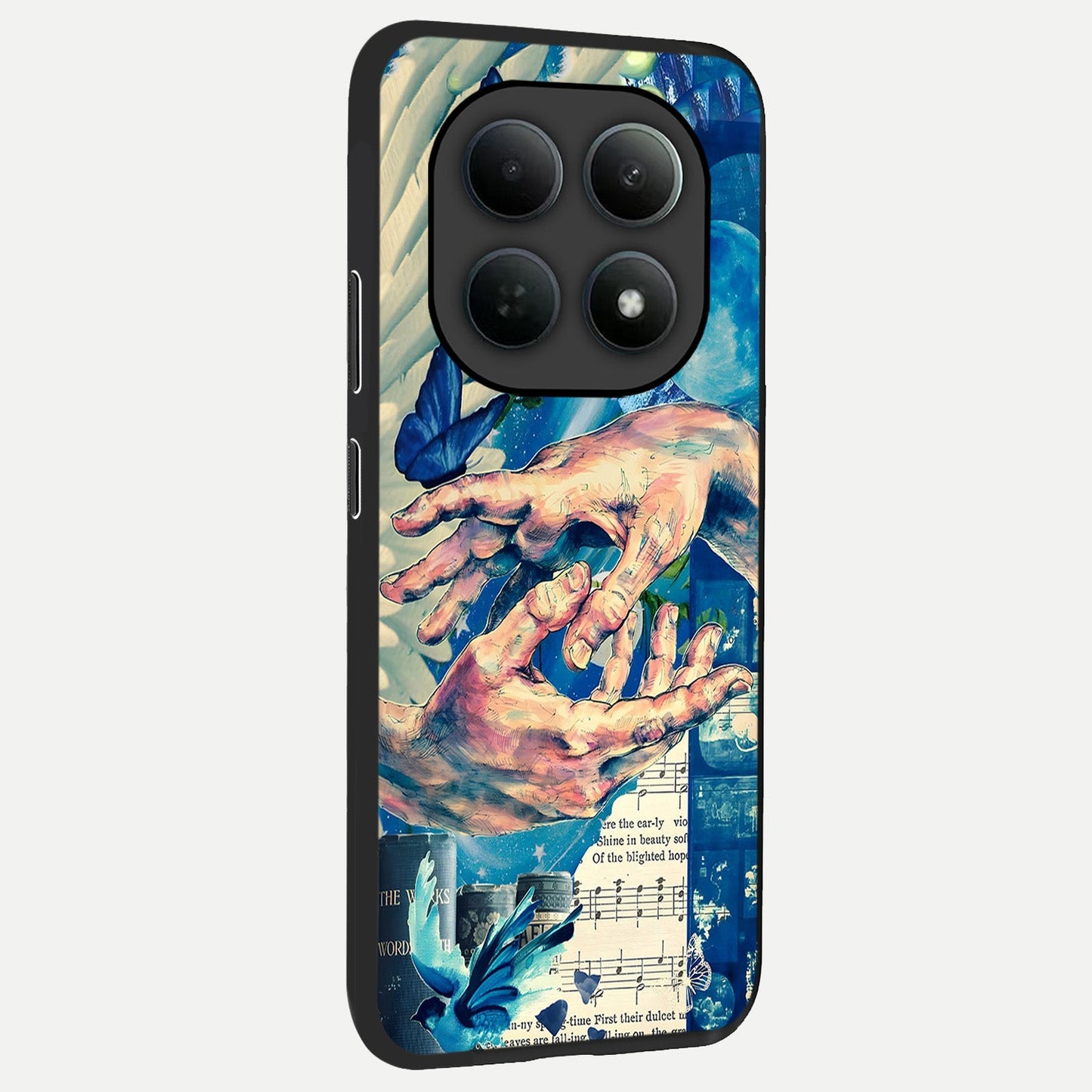  Aesthetic Divider back cover For Poco M8 slim fit glass case with vibrant aesthetic design