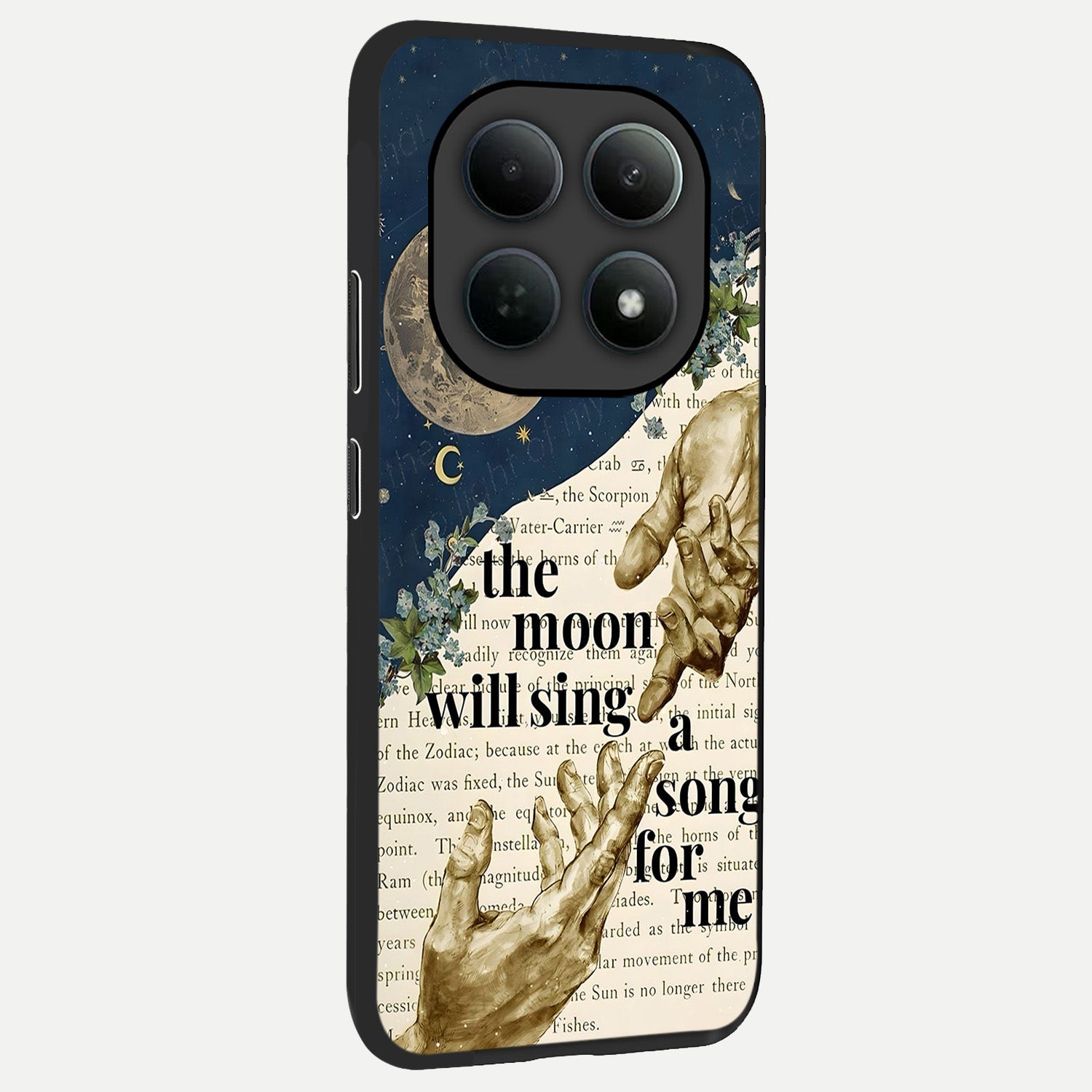  Aesthetic Divine back cover For Poco M8 slim fit glass case with vibrant aesthetic design