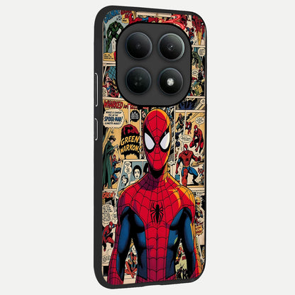  Aesthetic Spider back cover For Poco M8 slim fit glass case with vibrant aesthetic design